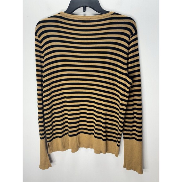 EILEEN FISHER Women’s Tencel/Silk Tan/Black Striped Pullover TopSweater Sz M - Picture 14 of 16